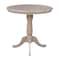 International Concepts Round 36 in Round Top Pedestal Table, 34.9 inH, Washed Gray Taupe, 36 W, 36 L, 35.1 in H, Wood K09-36RT-6B - alternate 2